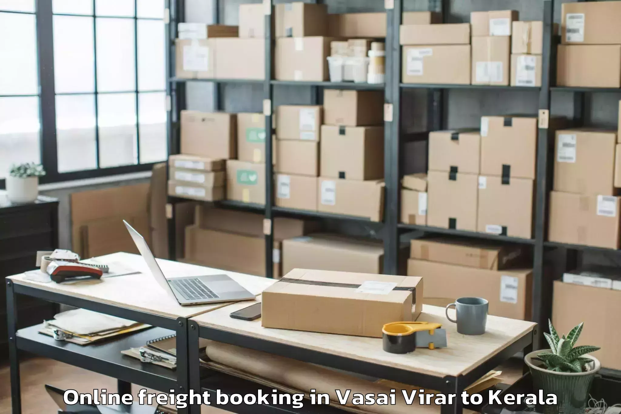 Easy Vasai Virar to Panthalam Online Freight Booking Booking